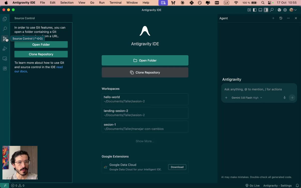 Clone Repository en Antigravity