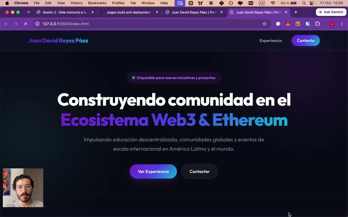 Tu página corriendo en Live Server